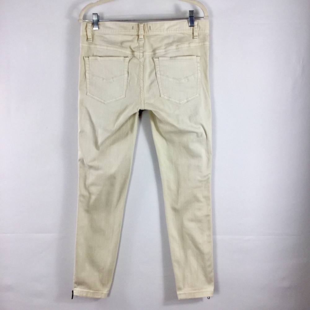 Free People Levon Zipper Skinny Bone Denim Jeans Size 28 - Picture 12 of 15